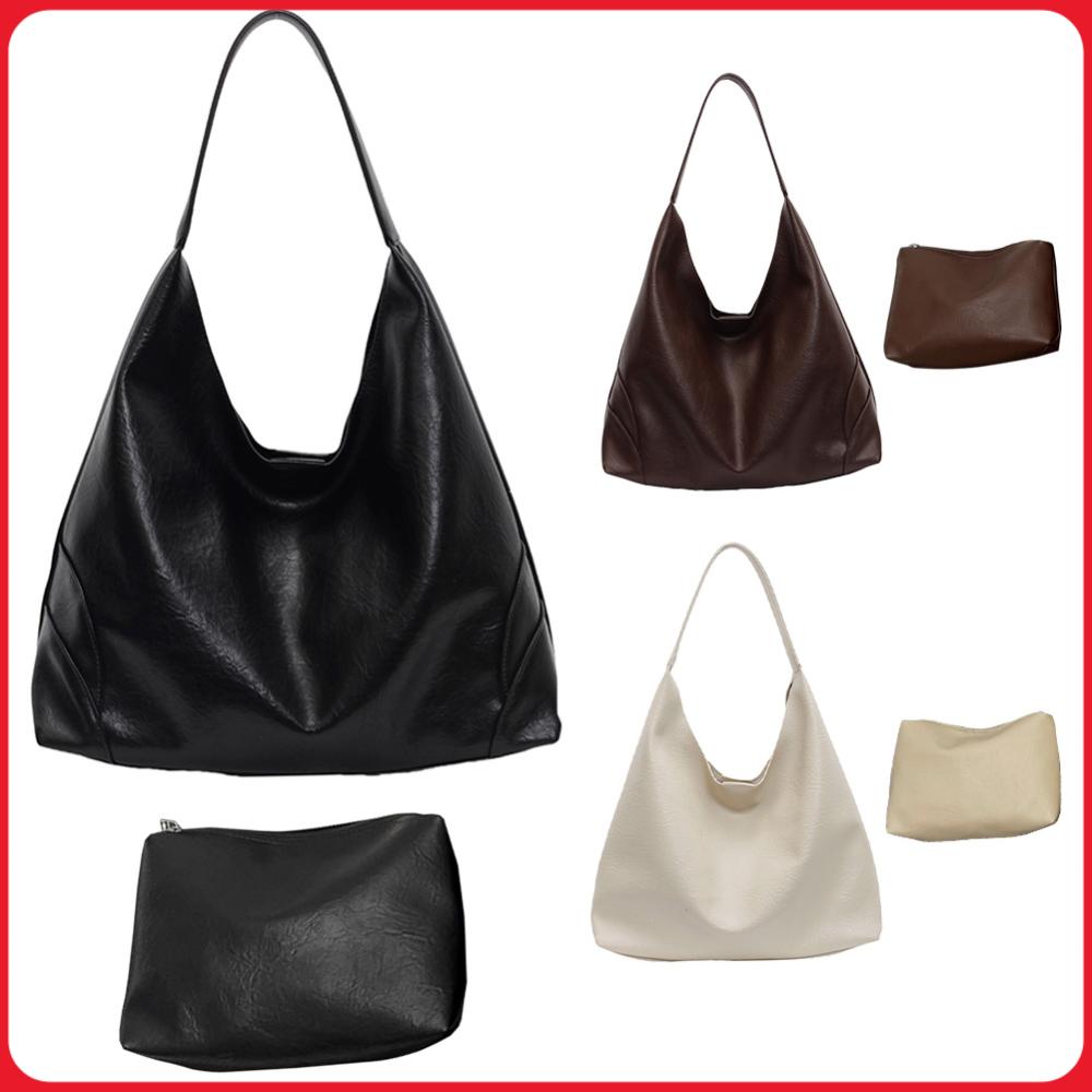 Hobo Bag Slouchy - Lässige Hobo-Tasche für Damen Mehrtaschen-Schultertasche PU-Leder