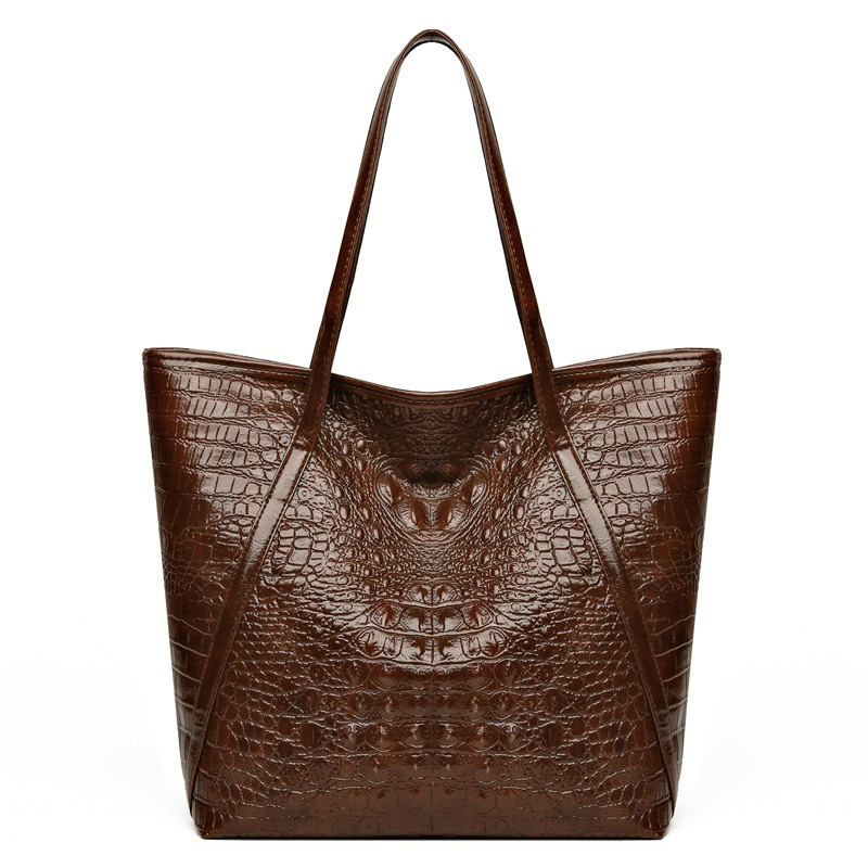 Women'S Tote Bags Designer - Einfache, vielseitige Einkaufstasche mit Krokodildruck, große
