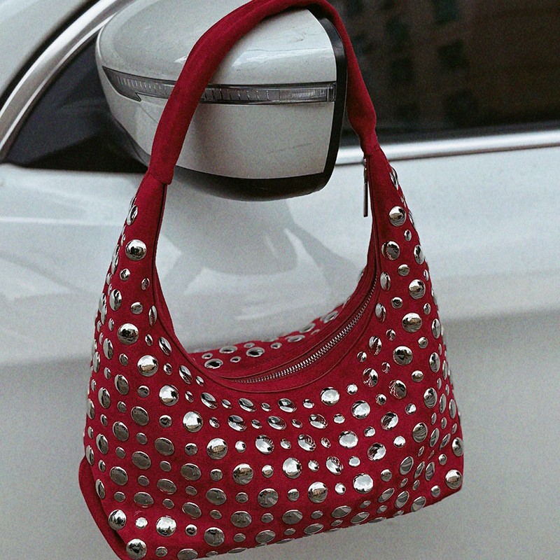 Women Bags High End Brands - Neue high-end-Leder Niet Eimer Tasche Mode