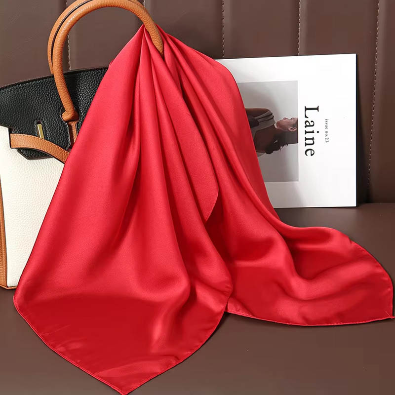 Women Bags Office - Luxus Einfarbig Seide Quadrat Schal Frauen