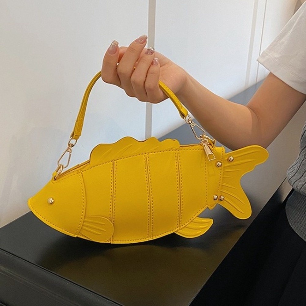 Hobo Bag Slouchy - Kreative Simulierte Fischförmige Umhängetasche aus Kunstleder