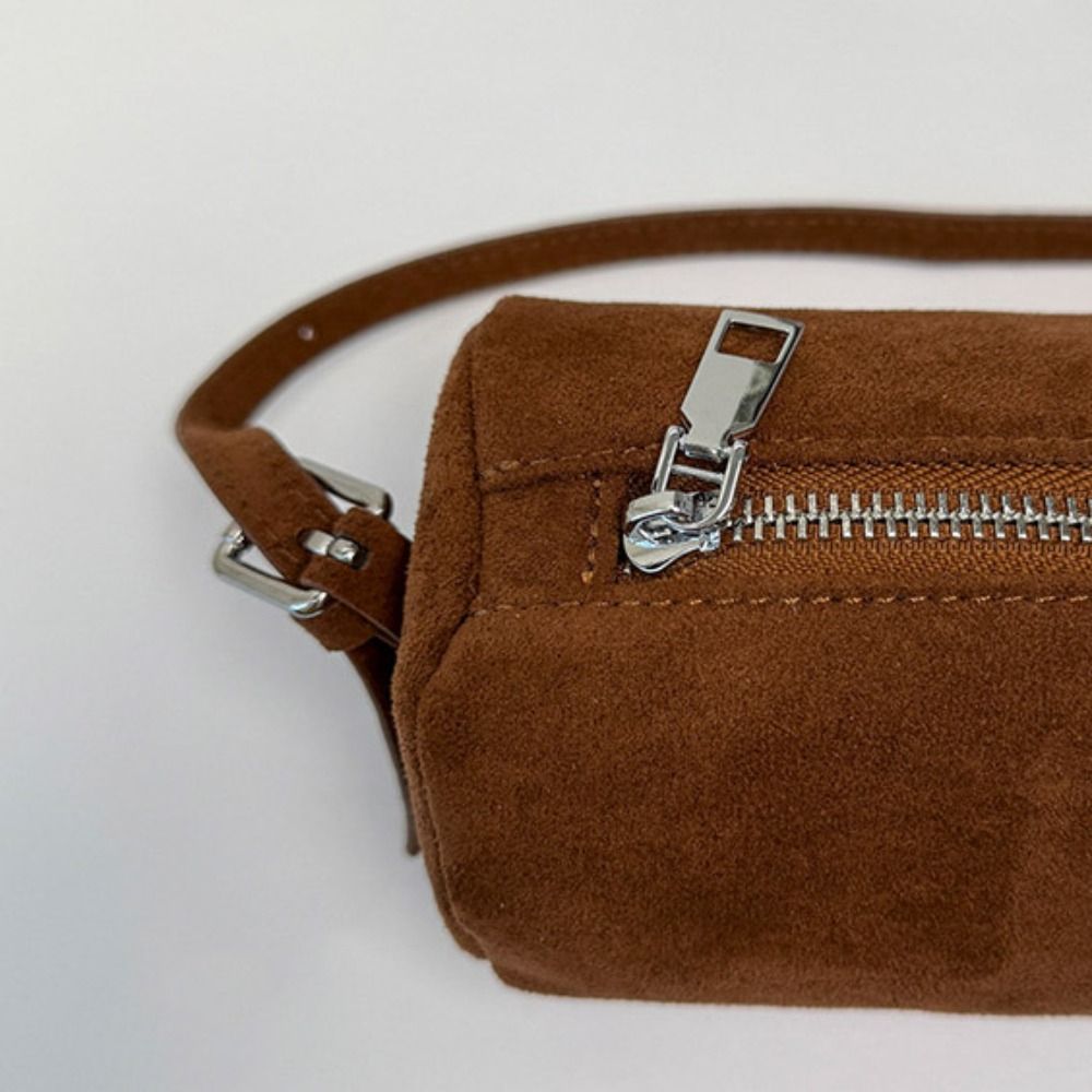 Hobo Bag Slouchy - Schultertasche aus Wildleder, Kissen-Handtasche, Bonbonfarben, Lässige