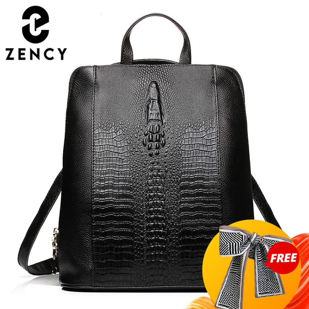 Women Bags Work - Zency Damen-Rucksack aus Krokodilleder, 100 %
