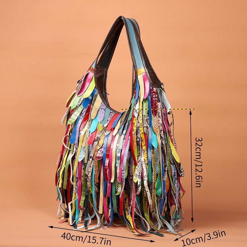 Bunte echte Schaffell Umhänget – Hobo Bag Slouchy Bewertung und Preis